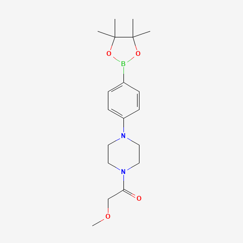 2-methoxy-1-[4-[4-(4,4,5,5-tetramethyl-1,3,2-dioxaborolan-2-yl)phenyl]piperazin-1-yl]ethanone (CAS: 1415794-09-0) - Chemical Structure and Molecular Formula 
