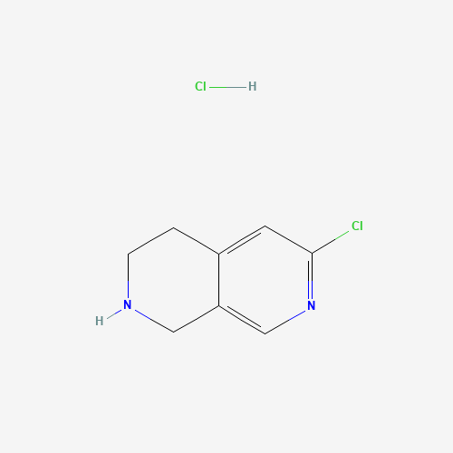 6-chloro-1,2,3,4-tetrahydro-2,7-naphthyridine;hydrochloride (CAS: 1335053-26-3) - Chemical Structure and Molecular Formula 