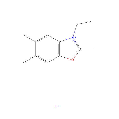 3-ethyl-2,5,6-trimethyl-1,3-benzoxazol-3-ium;iodide (CAS: 62509-87-9) - Chemical Structure and Molecular Formula 