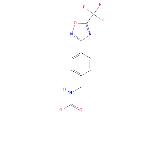 tert-butyl N-[[4-[5-(trifluoromethyl)-1,2,4-oxadiazol-3-yl]phenyl]methyl]carbamate (CAS: 1433206-28-0) - Related Chemical Product