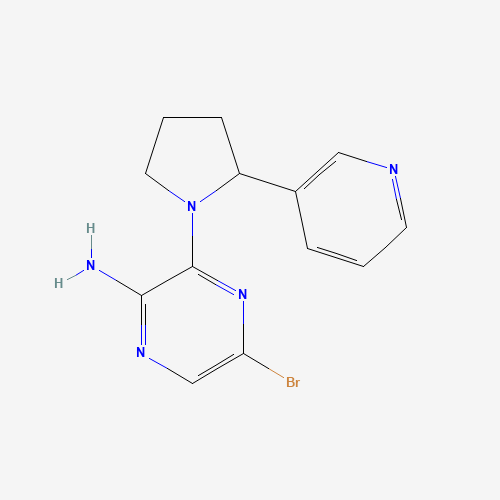 5-bromo-3-(2-pyridin-3-ylpyrrolidin-1-yl)pyrazin-2-amine (CAS: 893612-17-4) - Chemical Structure and Molecular Formula 