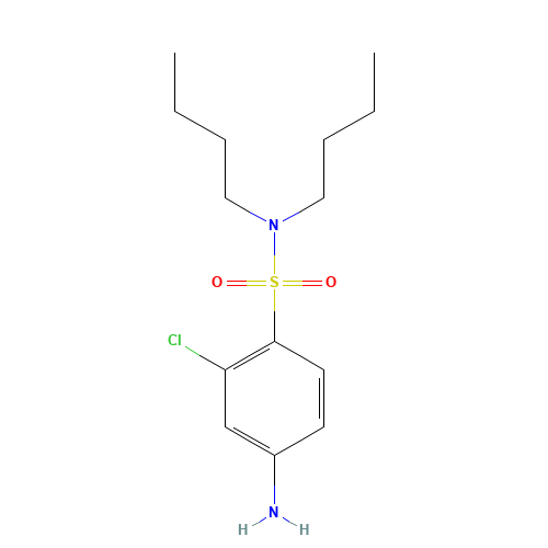 4-amino-N,N-dibutyl-2-chlorobenzenesulfonamide (CAS: 32529-22-9) - Chemical Structure and Molecular Formula 