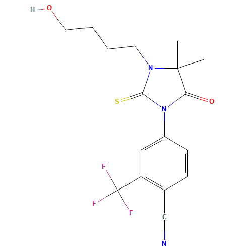 4-[3-(4-hydroxybutyl)-4,4-dimethyl-5-oxo-2-sulfanylideneimidazolidin-1-yl]-2-(trifluoromethyl)benzonitrile (CAS: 155180-53-3) - Related Chemical Product