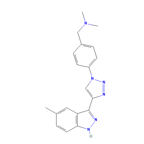 N,N-dimethyl-1-[4-[4-(5-methyl-1H-indazol-3-yl)triazol-1-yl]phenyl]methanamine (CAS: 1383702-25-7) - Related Chemical Product