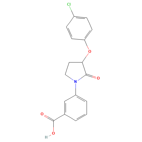 3-[3-(4-chlorophenoxy)-2-oxopyrrolidin-1-yl]benzoic acid (CAS: 649774-19-6) - Related Chemical Product