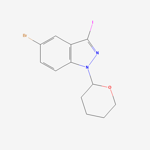 5-bromo-3-iodo-1-(oxan-2-yl)indazole (CAS: 1380917-35-0) - Chemical Structure and Molecular Formula 