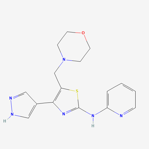 5-(morpholin-4-ylmethyl)-4-(1H-pyrazol-4-yl)-N-pyridin-2-yl-1,3-thiazol-2-amine (CAS: 1235312-76-1) - Related Chemical Product
