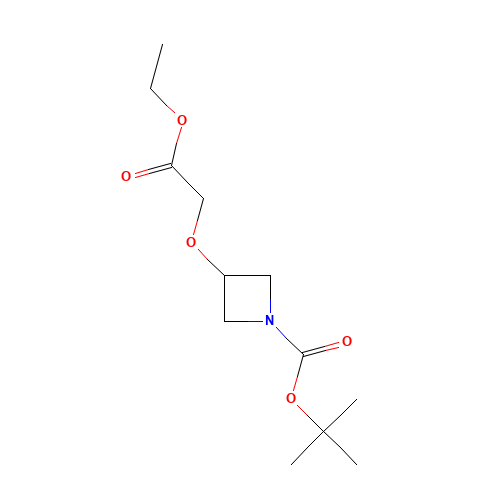 tert-butyl 3-(2-ethoxy-2-oxoethoxy)azetidine-1-carboxylate (CAS: 1227381-84-1) - Chemical Structure and Molecular Formula 
