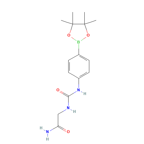 2-[[4-(4,4,5,5-tetramethyl-1,3,2-dioxaborolan-2-yl)phenyl]carbamoylamino]acetamide (CAS: 1245252-06-5) - Chemical Structure and Molecular Formula 
