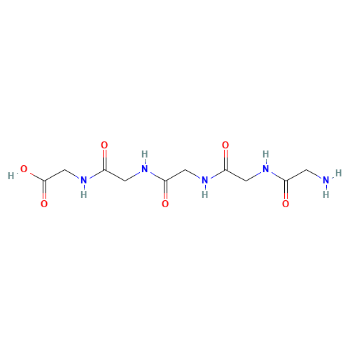 2-[[2-[[2-[[2-[(2-aminoacetyl)amino]acetyl]amino]acetyl]amino]acetyl]amino]acetic acid (CAS: 7093-67-6) - Chemical Structure and Molecular Formula 