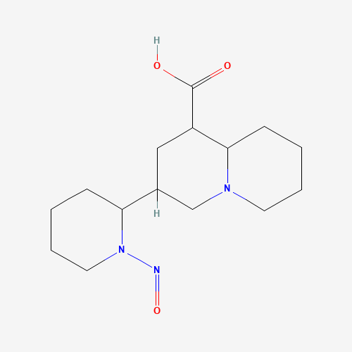 3-(1-nitrosopiperidin-2-yl)-2,3,4,6,7,8,9,9a-octahydro-1H-quinolizine-1-carboxylic acid (CAS: 38539-17-2) - Chemical Structure and Molecular Formula 