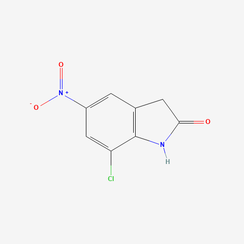 7-chloro-5-nitro-1,3-dihydroindol-2-one (CAS: 1266336-50-8) - Chemical Structure and Molecular Formula 