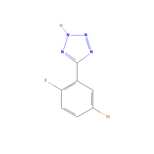 5-(5-bromo-2-fluorophenyl)-2H-tetrazole (CAS: 874784-09-5) - Chemical Structure and Molecular Formula 