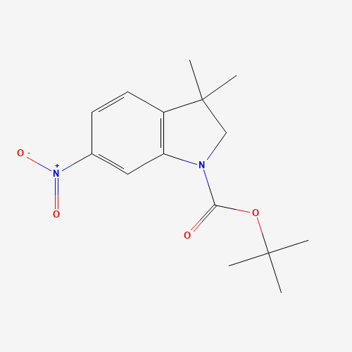 tert-butyl 3,3-dimethyl-6-nitro-2H-indole-1-carboxylate (CAS: 1049677-52-2) - Chemical Structure and Molecular Formula 