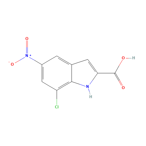 7-chloro-5-nitro-1H-indole-2-carboxylic acid (CAS: 1391602-03-1) - Chemical Structure and Molecular Formula 
