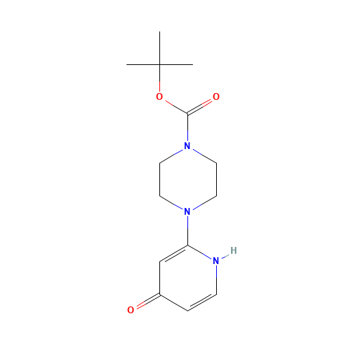 tert-butyl 4-(4-oxo-1H-pyridin-2-yl)piperazine-1-carboxylate (CAS: 1453265-70-7) - Chemical Structure and Molecular Formula 