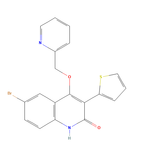 6-bromo-4-(pyridin-2-ylmethoxy)-3-thiophen-2-yl-1H-quinolin-2-one (CAS: 1263051-56-4) - Related Chemical Product