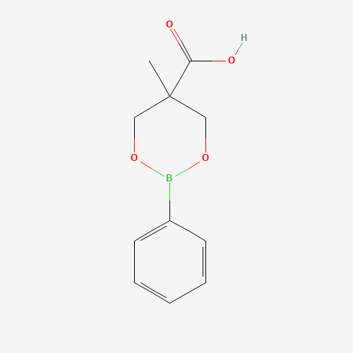 5-methyl-2-phenyl-1,3,2-dioxaborinane-5-carboxylic acid (CAS: 839720-60-4) - Chemical Structure and Molecular Formula 