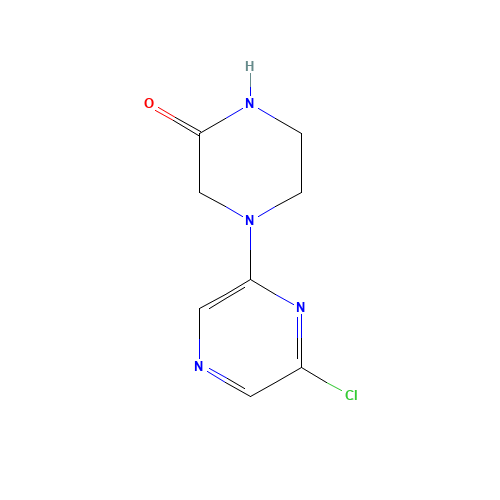 4-(6-chloropyrazin-2-yl)piperazin-2-one (CAS: 61655-86-5) - Chemical Structure and Molecular Formula 