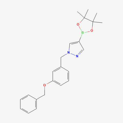 1-[(3-phenylmethoxyphenyl)methyl]-4-(4,4,5,5-tetramethyl-1,3,2-dioxaborolan-2-yl)pyrazole (CAS: 1430750-52-9) - Chemical Structure and Molecular Formula 
