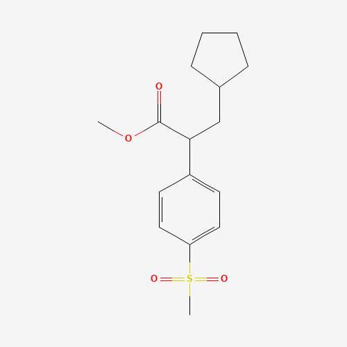 methyl 3-cyclopentyl-2-(4-methylsulfonylphenyl)propanoate (CAS: 300355-19-5) - Chemical Structure and Molecular Formula 