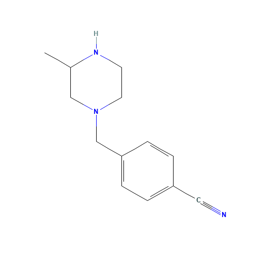 4-[(3-methylpiperazin-1-yl)methyl]benzonitrile (CAS: 685536-08-7) - Chemical Structure and Molecular Formula 