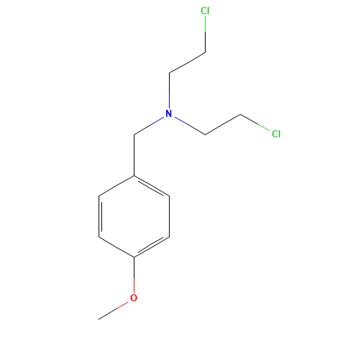 2-chloro-N-(2-chloroethyl)-N-[(4-methoxyphenyl)methyl]ethanamine (CAS: 91561-99-8) - Chemical Structure and Molecular Formula 