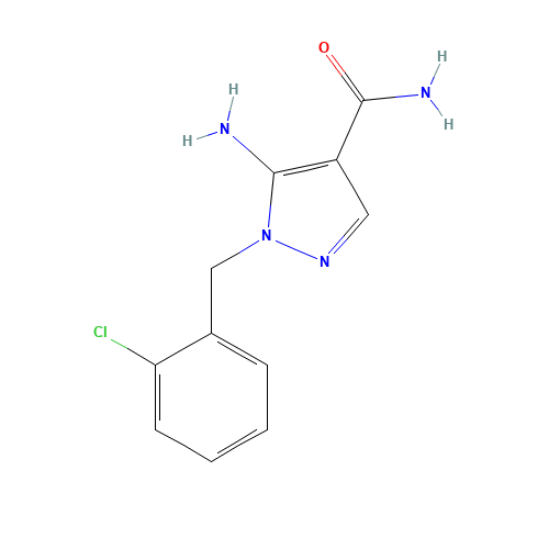 5-amino-1-[(2-chlorophenyl)methyl]pyrazole-4-carboxamide (CAS: 106898-48-0) - Chemical Structure and Molecular Formula 