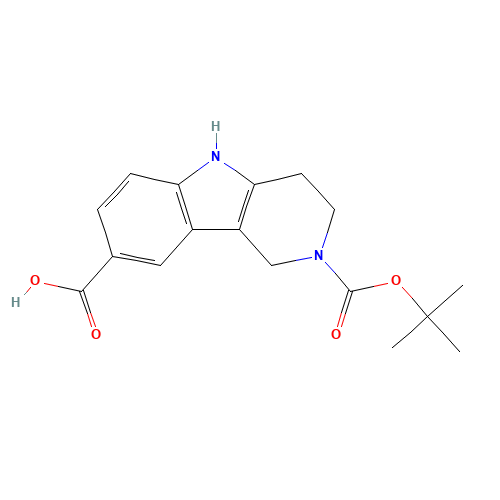 2-[(2-methylpropan-2-yl)oxycarbonyl]-1,3,4,5-tetrahydropyrido[4,3-b]indole-8-carboxylic acid (CAS: 300715-96-2) - Related Chemical Product