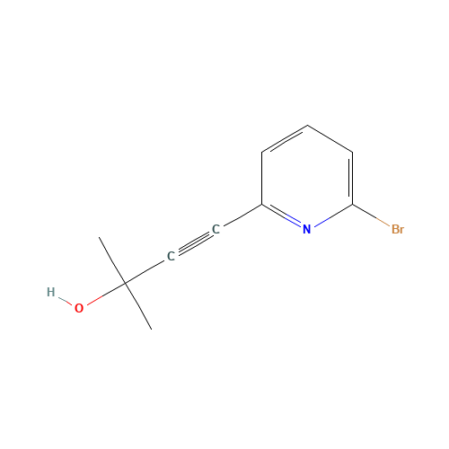 4-(6-bromopyridin-2-yl)-2-methylbut-3-yn-2-ol (CAS: 475640-18-7) - Chemical Structure and Molecular Formula 