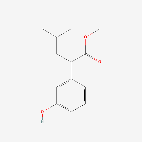 methyl 2-(3-hydroxyphenyl)-4-methylpentanoate (CAS: 1257397-44-6) - Chemical Structure and Molecular Formula 