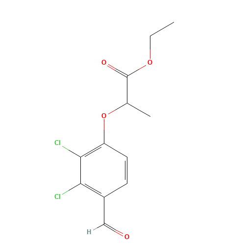 ethyl 2-(2,3-dichloro-4-formylphenoxy)propanoate (CAS: 16861-36-2) - Chemical Structure and Molecular Formula 
