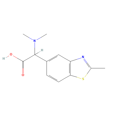 2-(dimethylamino)-2-(2-methyl-1,3-benzothiazol-5-yl)acetic acid (CAS: 1007879-06-2) - Chemical Structure and Molecular Formula 