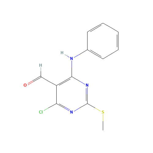 4-anilino-6-chloro-2-methylsulfanylpyrimidine-5-carbaldehyde (CAS: 444605-10-1) - Related Chemical Product