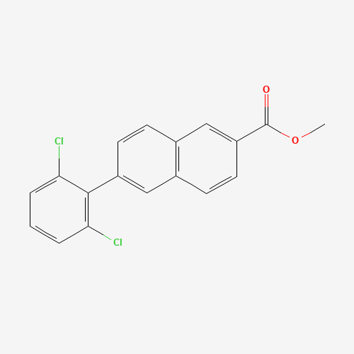 methyl 6-(2,6-dichlorophenyl)naphthalene-2-carboxylate (CAS: 623147-32-0) - Chemical Structure and Molecular Formula 