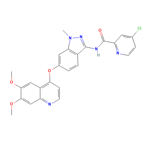 4-chloro-N-[6-(6,7-dimethoxyquinolin-4-yl)oxy-1-methylindazol-3-yl]pyridine-2-carboxamide (CAS: 862178-95-8) - Related Chemical Product