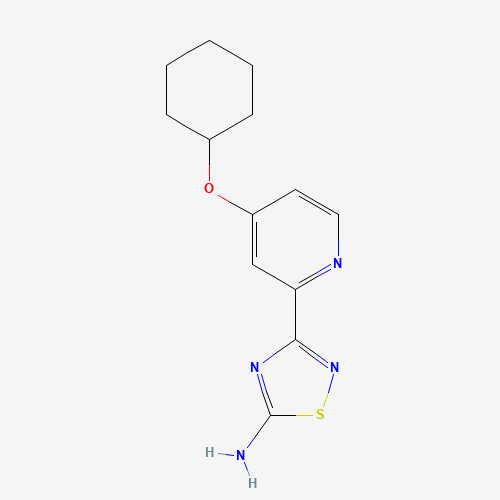 3-(4-cyclohexyloxypyridin-2-yl)-1,2,4-thiadiazol-5-amine (CAS: 1179362-30-1) - Chemical Structure and Molecular Formula 