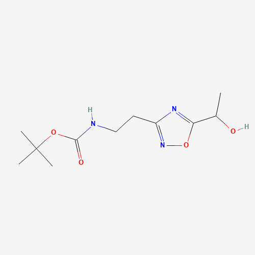 tert-butyl N-[2-[5-(1-hydroxyethyl)-1,2,4-oxadiazol-3-yl]ethyl]carbamate (CAS: 1244059-34-4) - Chemical Structure and Molecular Formula 