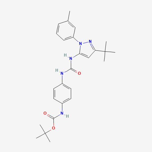 tert-butyl N-[4-[[5-tert-butyl-2-(3-methylphenyl)pyrazol-3-yl]carbamoylamino]phenyl]carbamate (CAS: 1160934-77-9) - Related Chemical Product