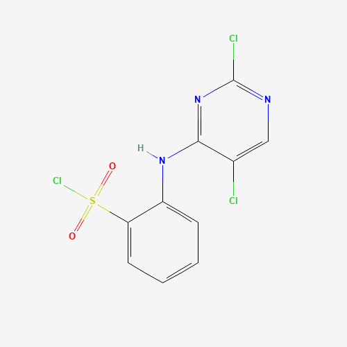 2-[(2,5-dichloropyrimidin-4-yl)amino]benzenesulfonyl chloride (CAS: 1341200-76-7) - Chemical Structure and Molecular Formula 