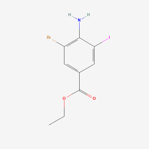 ethyl 4-amino-3-bromo-5-iodobenzoate (CAS: 437707-51-2) - Chemical Structure and Molecular Formula 