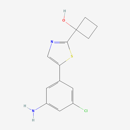 1-[5-(3-amino-5-chlorophenyl)-1,3-thiazol-2-yl]cyclobutan-1-ol (CAS: 1312536-75-6) - Related Chemical Product