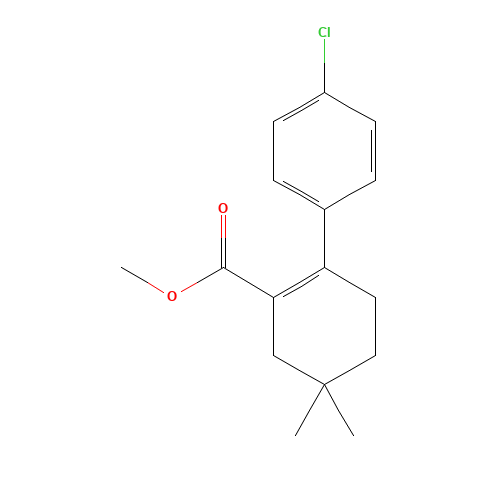 methyl 2-(4-chlorophenyl)-5,5-dimethylcyclohexene-1-carboxylate (CAS: 1027345-20-5) - Chemical Structure and Molecular Formula 
