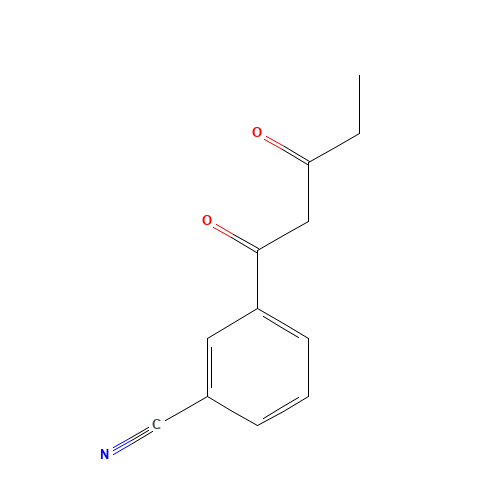 3-(3-oxopentanoyl)benzonitrile (CAS: 1341993-76-7) - Chemical Structure and Molecular Formula 