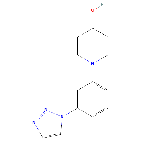 1-[3-(triazol-1-yl)phenyl]piperidin-4-ol (CAS: 1398744-10-9) - Chemical Structure and Molecular Formula 