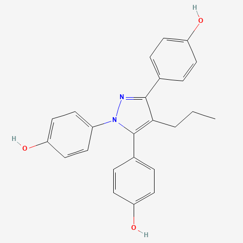 4-[2,3-bis(4-hydroxyphenyl)-4-propyl-1H-pyrazol-5-ylidene]cyclohexa-2,5-dien-1-one (CAS: 263717-53-9) - Chemical Structure and Molecular Formula 