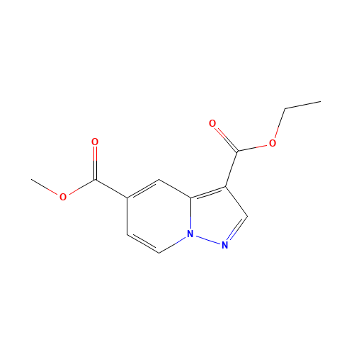 3-O-ethyl 5-O-methyl pyrazolo[1,5-a]pyridine-3,5-dicarboxylate (CAS: 1101120-00-6) - Chemical Structure and Molecular Formula 
