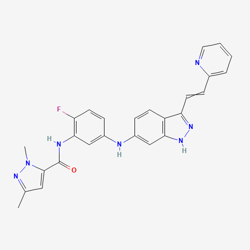 N-[2-fluoro-5-[[3-(2-pyridin-2-ylethenyl)-1H-indazol-6-yl]amino]phenyl]-2,5-dimethylpyrazole-3-carboxamide (CAS: 913966-92-4) - Related Chemical Product