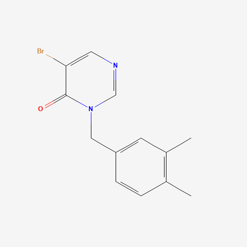 5-bromo-3-[(3,4-dimethylphenyl)methyl]pyrimidin-4-one (CAS: 960298-49-1) - Chemical Structure and Molecular Formula 