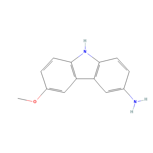 6-methoxy-9H-carbazol-3-amine (CAS: 155136-76-8) - Chemical Structure and Molecular Formula 